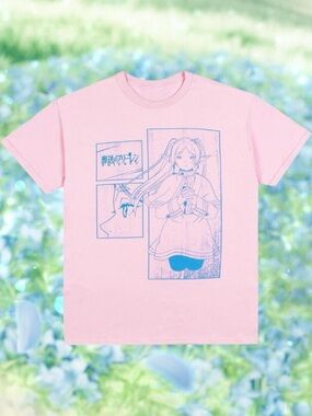 Pink Short Sleeve Frieren:Beyond Journeys End Graphic Tee